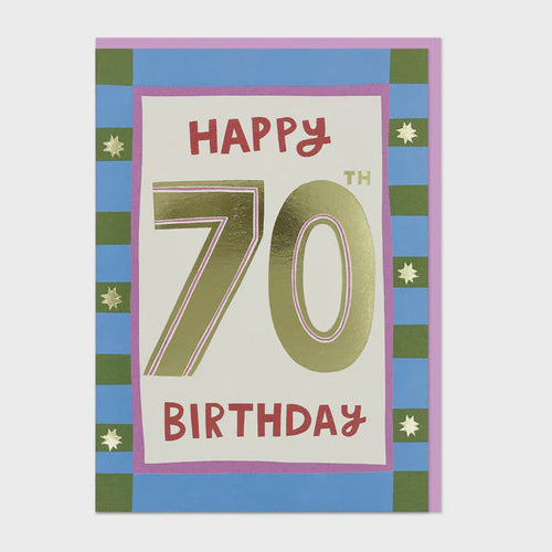 Raspberry Blossom Happy 70th Birthday Greetings Card