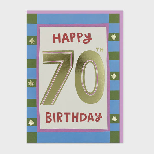 Raspberry Blossom Happy 70th Birthday Greetings Card