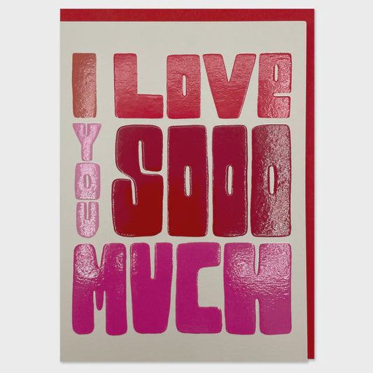 Raspberry Blossom I Love You So Much Greetings Card