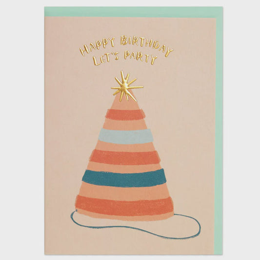Raspberry Blossom Let's Party Birthday Greetings Card