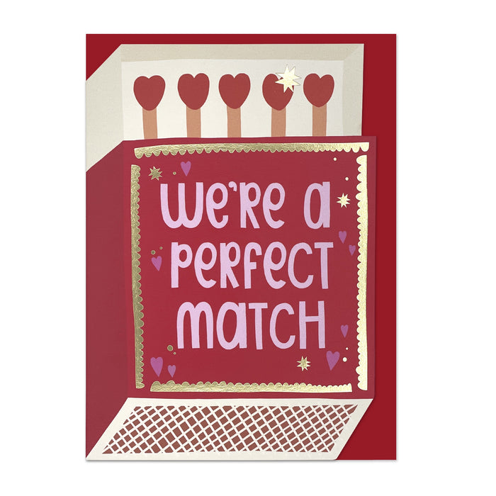 Raspberry Blossom We're A Perfect Match Greetings Card