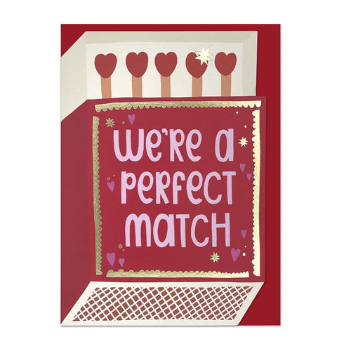 Raspberry Blossom We're A Perfect Match Greetings Card