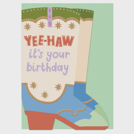 Raspberry Blossom Yee-Haw It's Your Birthday Greetings Card