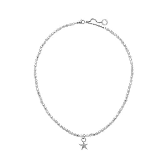 Set Starfish Charm und Halskette Silber