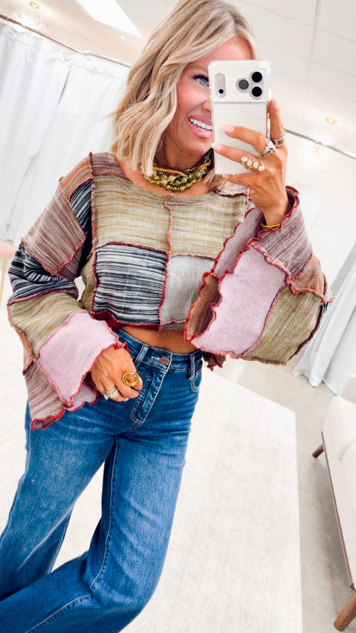 The Woven Panel Sweater