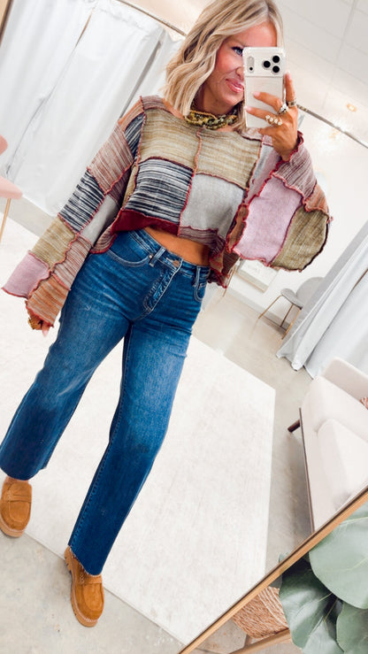 The Woven Panel Sweater