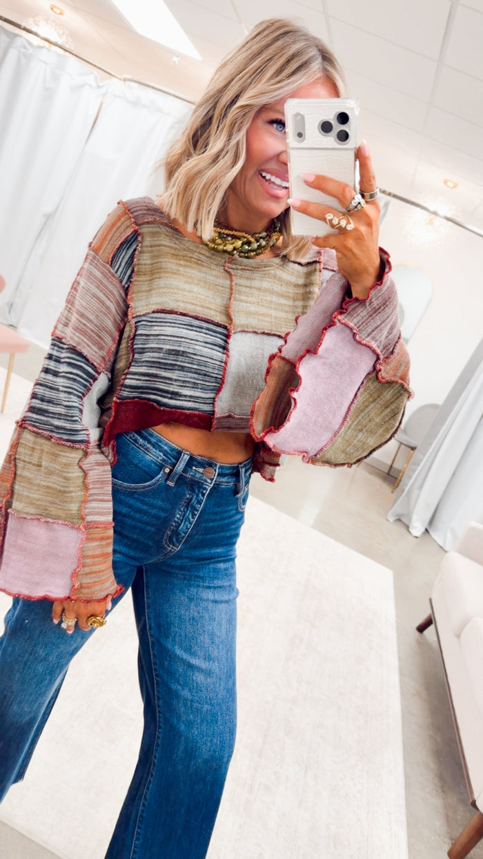 The Woven Panel Sweater