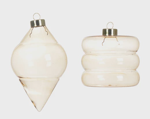 Transparent Glass Bauble - Pecan Brown